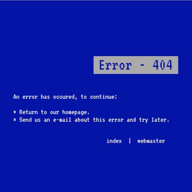 404 Page in Blue Screen of Death