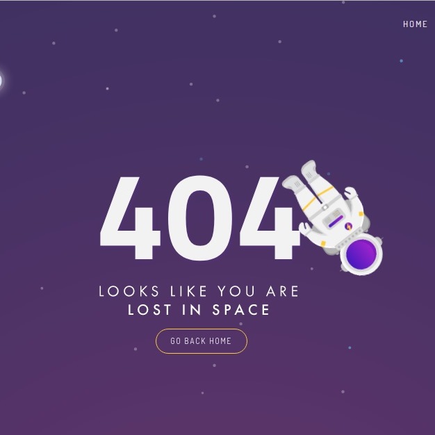 404 Page in Space with Astronaut