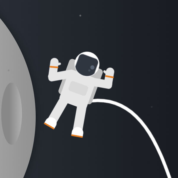404 Page with Astronaut by the Moon Style and Buttons