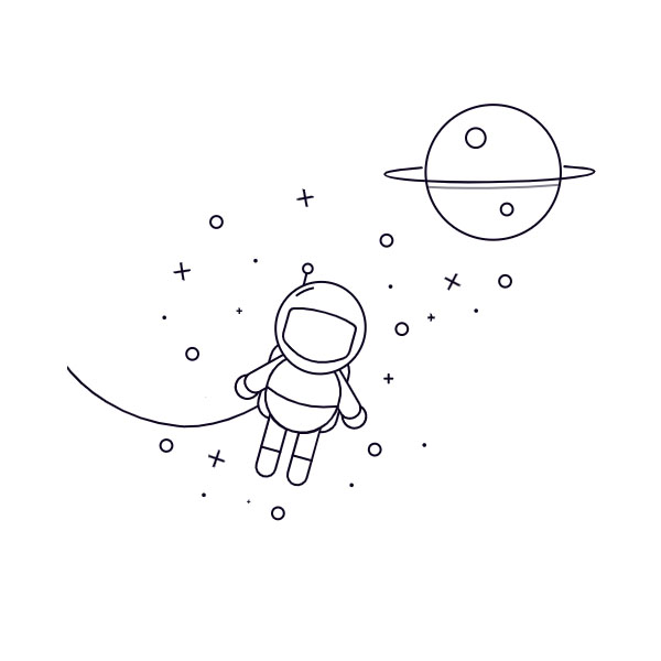 Moving Astronaut 404 Page Code with Left Sidebar