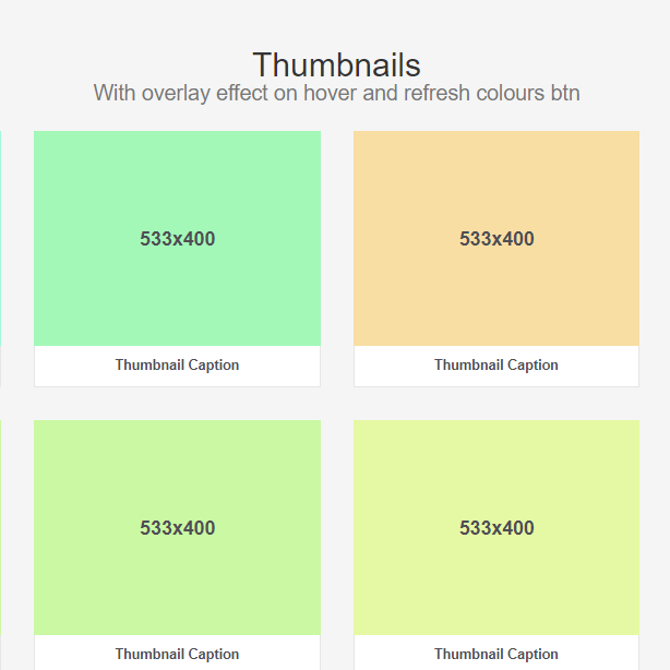 Thumbnails with Hover Effect and Refresh Colors