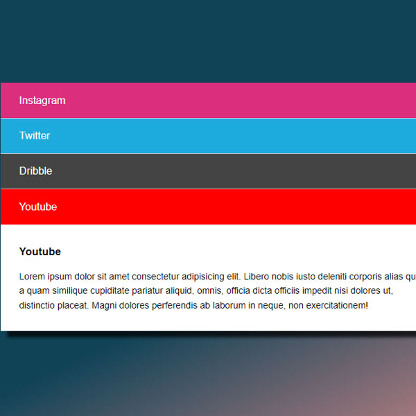 HTML Accordions Code with Colorful Headers