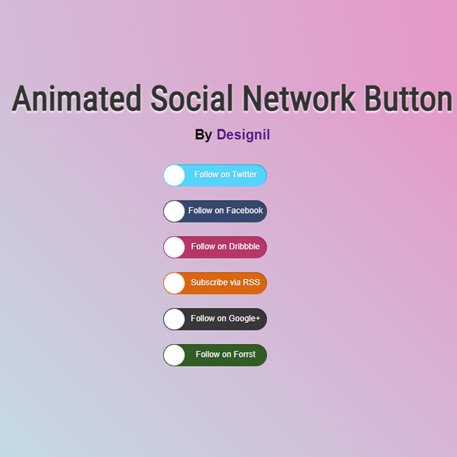 Social Buttons with Swip Effect