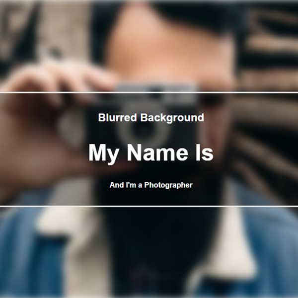 HTML Background Image with Blur Effect