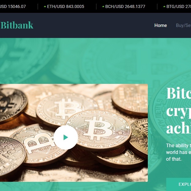 BitBank - Cryptocurrency Shopping Template