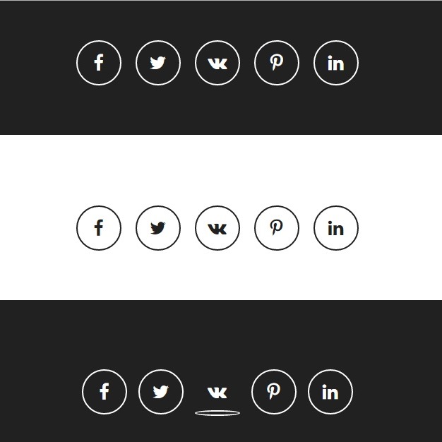 Black and White Social Buttons