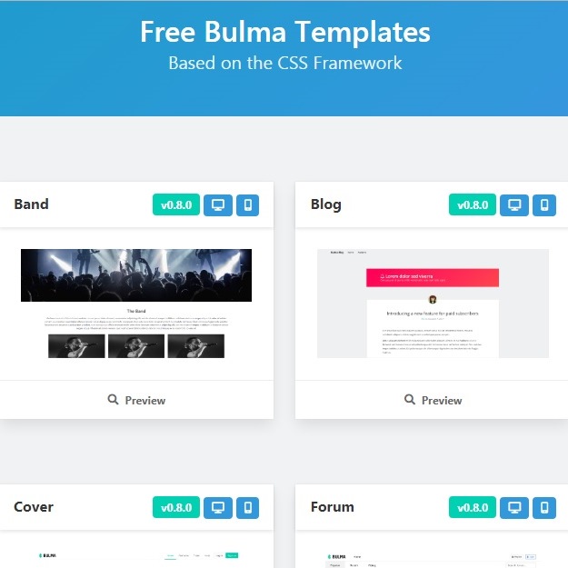 Bulma - Collection of Templates