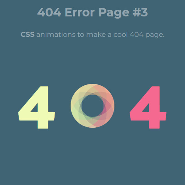 Dynamic Colorful 404 Not Found Page Code