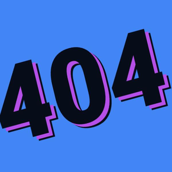 CSS 404 Page with Colorful Shadow