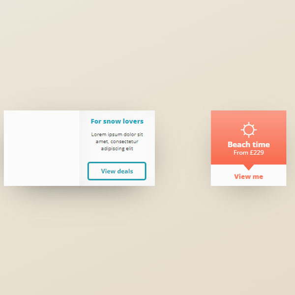 CSS Pricing Plans with Postcard Style