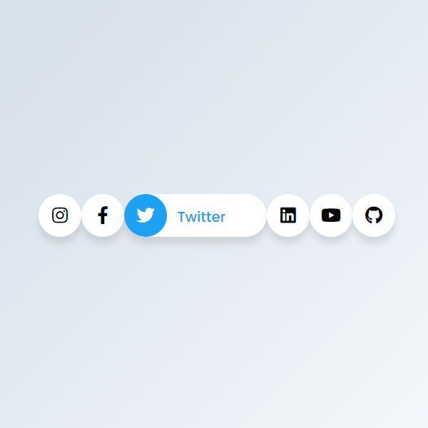 Pure CSS Expanding Social Buttons on Hover