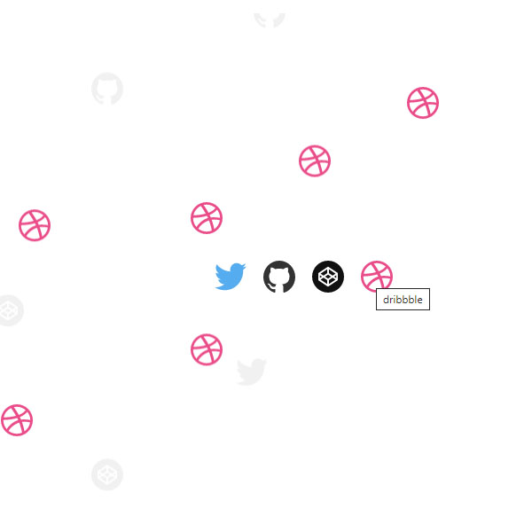 Flying Social Buttons Icons on Background