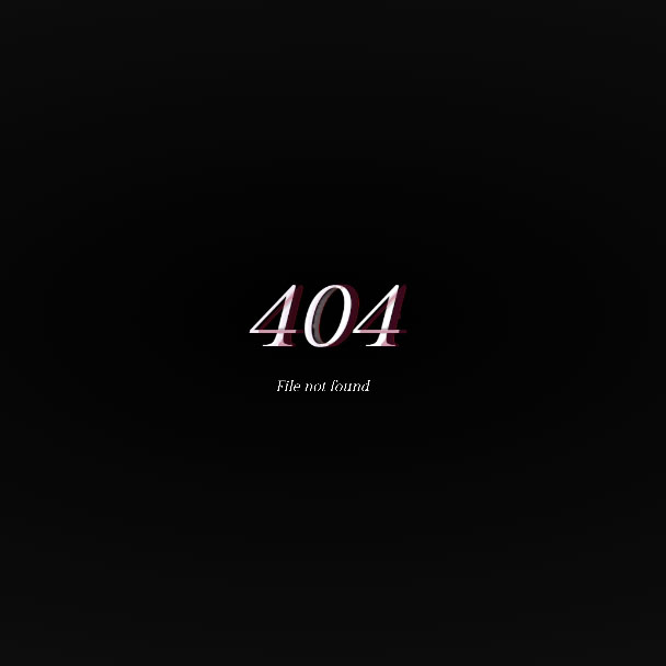 Glitchy 404 Page not Found
