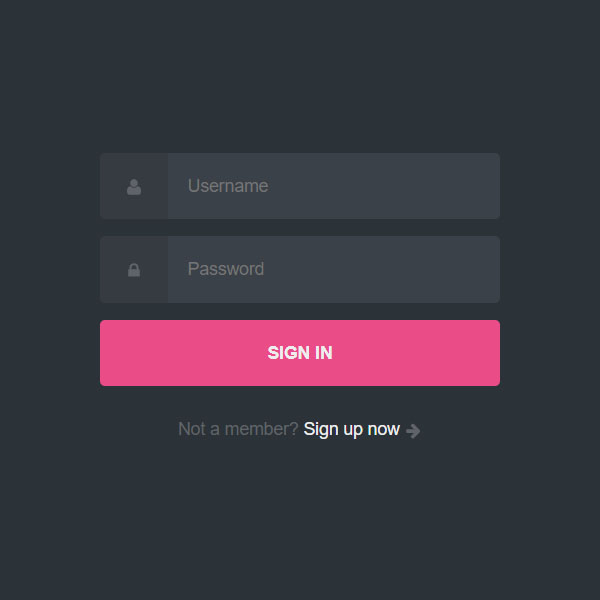 HTML Night Mode Login Form with Icons