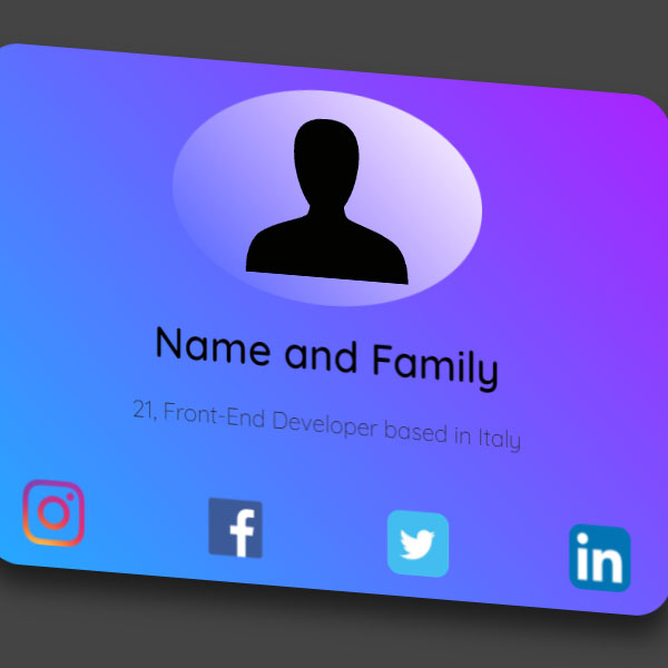 HTML Dynamic Business Card with Social Icons