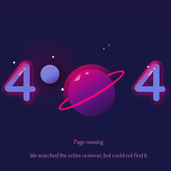 HTML Space Like 404 Not Found Page