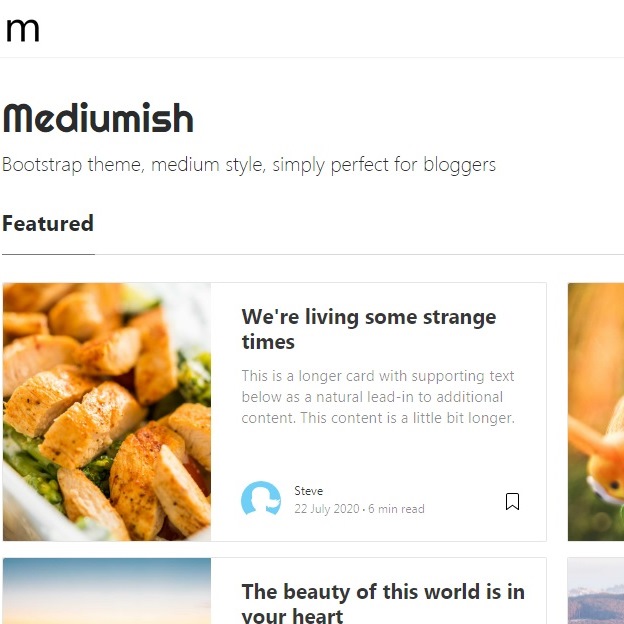 Mediumish - Bootstraped and Simple Blog Template