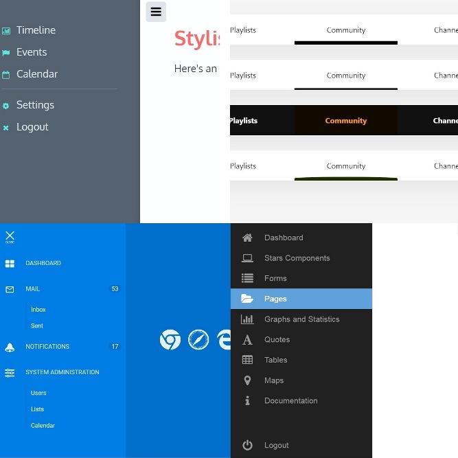 Find free codes for designing beautiful menus with effects.