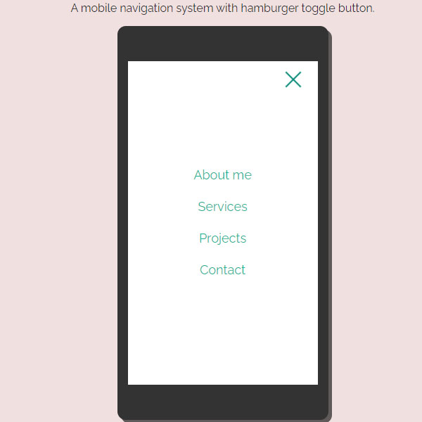 Mobile Menu Code with Toggle Button