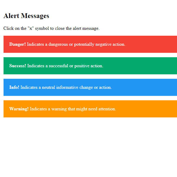 Notification Alert Massages in Multiple Colors