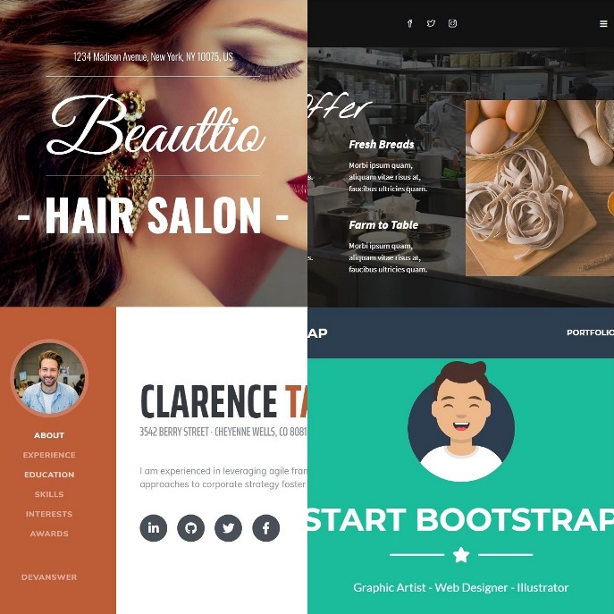 Free Bootstrap, CSS3 and HTML5 Portfolio themes and templates for websites.