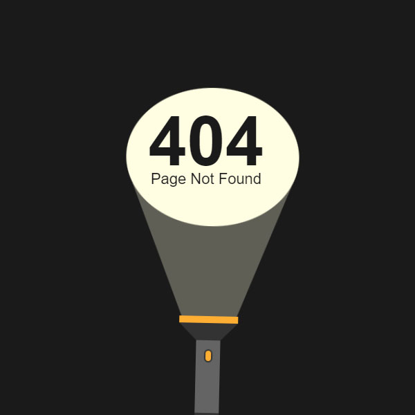 Pure CSS Flashlight 404 Page