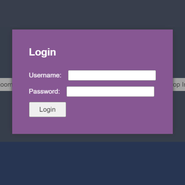 Login Form Popup Code with Zoom and Drop Animation