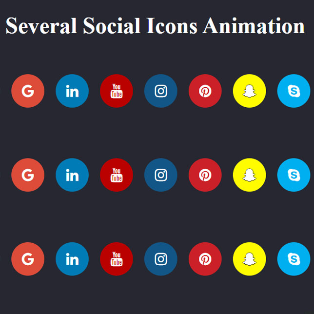 Several Social Icons Animation