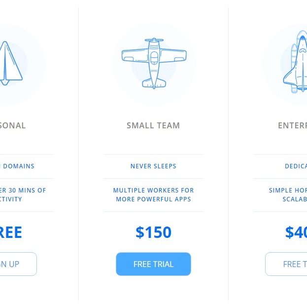 Simple Blue Pricing Table