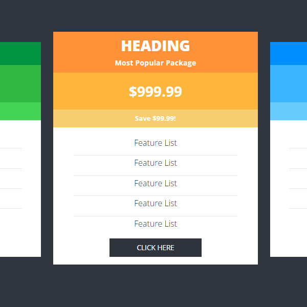 Simple Pricing Plans Code with Multi Level Color