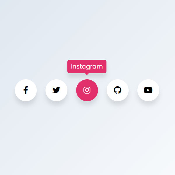 Social Media Icons with Popups (HTML+Pure CSS Only)