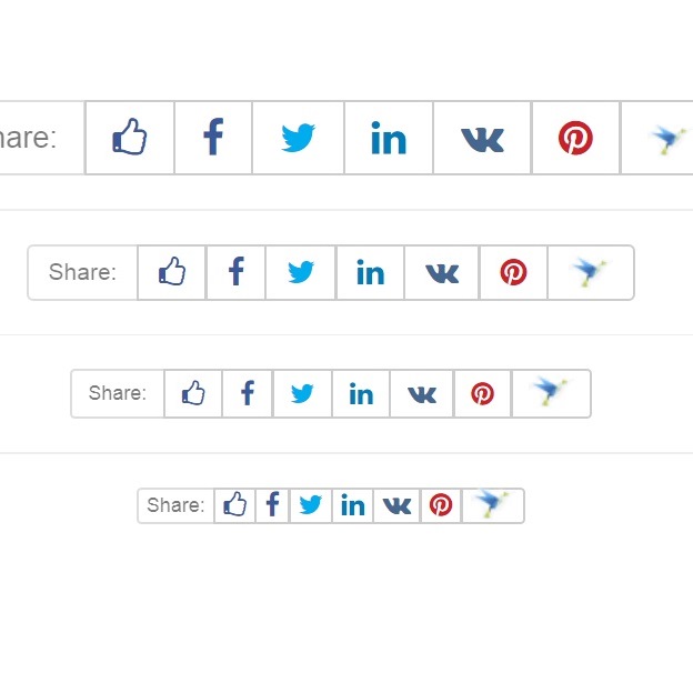 Social Sharing Buttons with Various Sizes