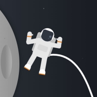 In this post, we have a 404 page coin that contains a month and an astronaut. The astronaut's oxygen tube also vibrates in space.