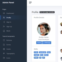 Admin Panel Template with Login/Sign up