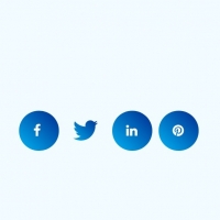 Social sharing buttons with animations on hover.