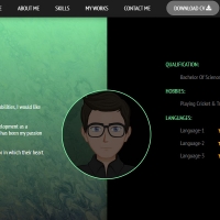 Green Resume Template Web Page