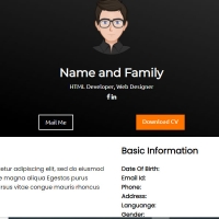 In this post, we have a simple online horizontal resume with headers and footers. This resume also has a profile photo.