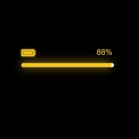 The progress bar displayed in this post has a yellow theme. This bar shows the progress of a battery charge. This progress bar is suitable for dark themed . . .