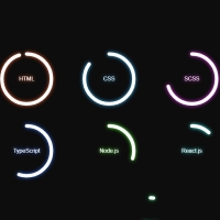 In this post, you will see circular progress bars. All of these progress bars have a light effect, but the colors of each are different.