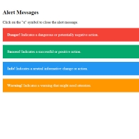 In this code, we have several alert notifications with different colors, each of which can be used for a situation. Alert notifications also have a close . . .