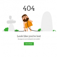 A beautiful 404 page that shows the humorous animation of a caveman who gets his electricity and makes the site more attractive.