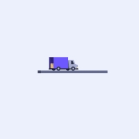 Clicking this button will display an animation. This animation shows a package that is placed inside a truck and the truck starts moving.
