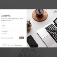 A popup modal containing a login form and an image with a beautiful effect.