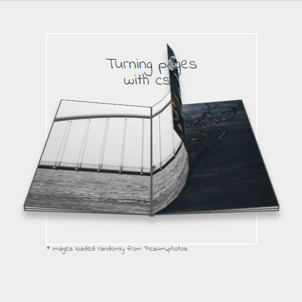 3D Turning Pages of Book with CSS